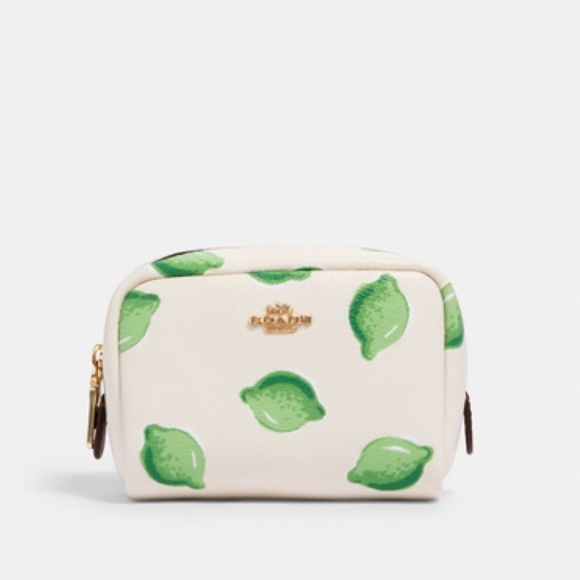 Coach Handbags - Coach Lime Cosmetic Mini Boxy Case White Green New